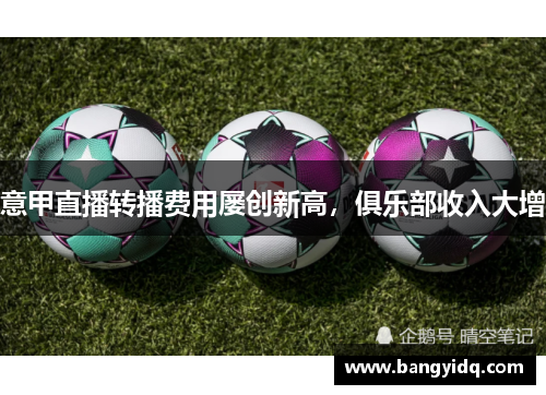 意甲直播转播费用屡创新高，俱乐部收入大增
